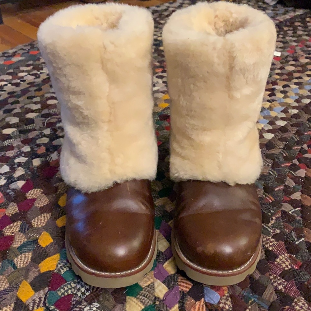 Tan leather and fur Ugg’s